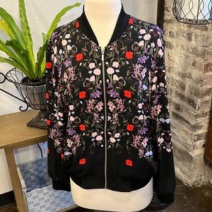 INC International Concepts Floral Print Jacket Size Large